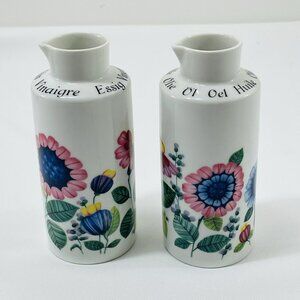 Gerold Porzellan Bavaria Vinegar Oil Set 7568 Container Bottle Dispenser Flower